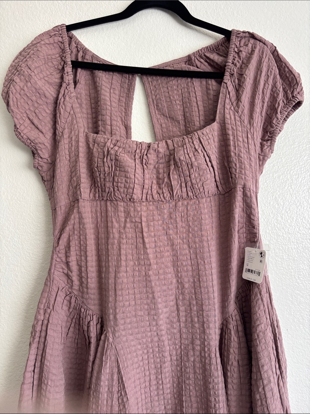free people free-est ciara pucker check midi dress NWT - Picture 4 of 7